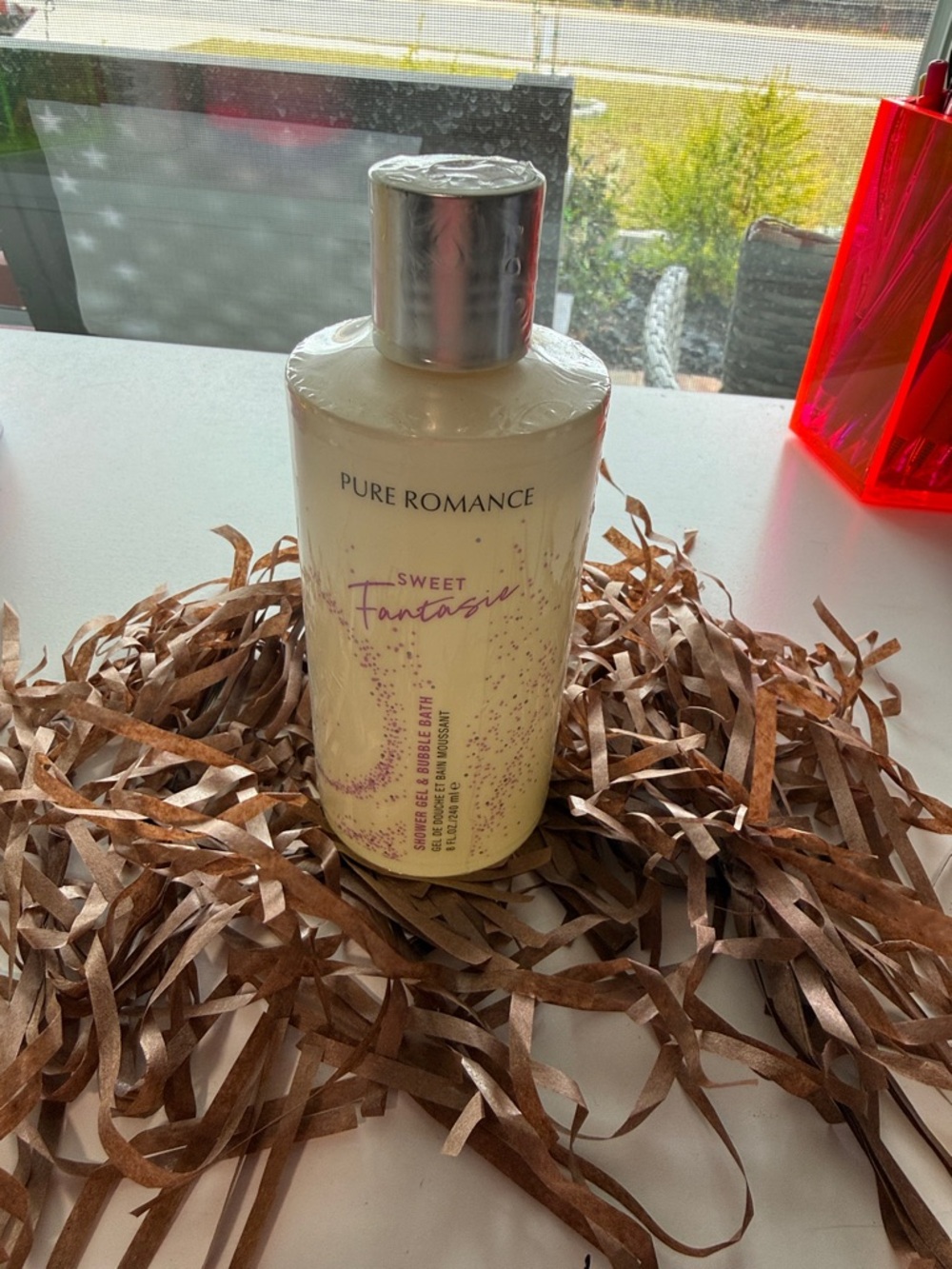 Pure Romance Sweet Fantasies Lotion Bottle - Cream with Pink Accents